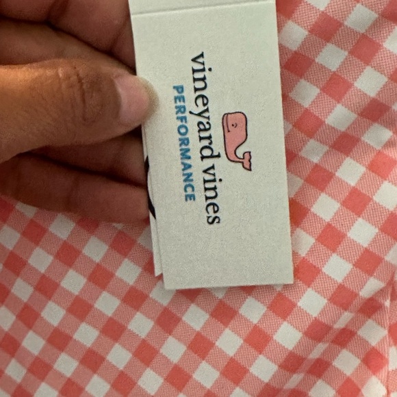 Vineyard Vines Pink & White Gingham Performance Girls Medium Bathing Suit - Picture 4 of 5